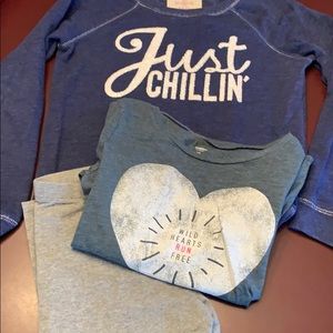 Old Navy & So leggings, shirt & sweatshirt